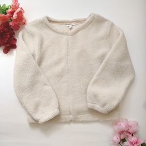 Prologue Boat Neck Thick Sherpa Sweatshirt Cream